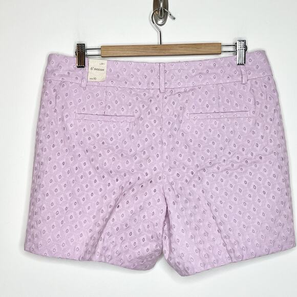Loft Eyelet Shorts Lavender Womens 10 Cottagecore Fairy Romantic Pastel - Picture 6 of 8